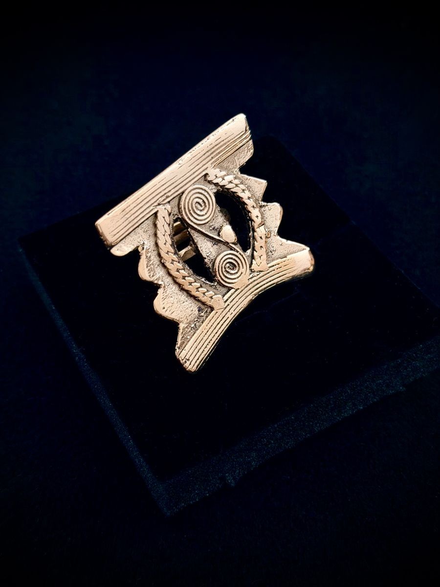 Bague Ouidah — spirales de protection en bronze