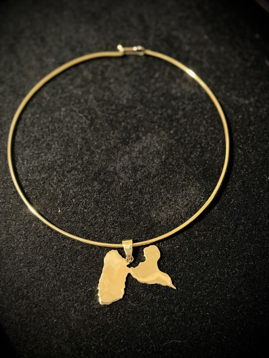 Collier Karukera — pendentif Guadeloupe en bronze